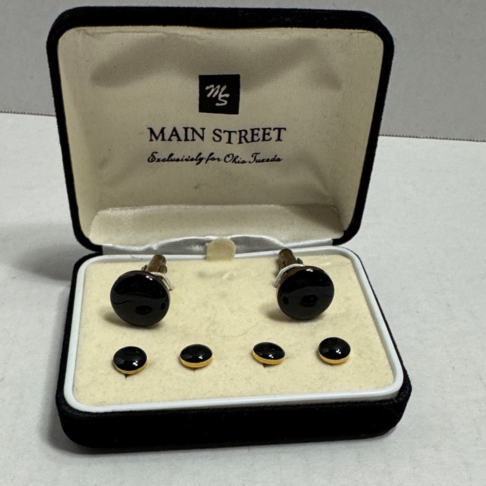 Black and Gold Cufflinks Set